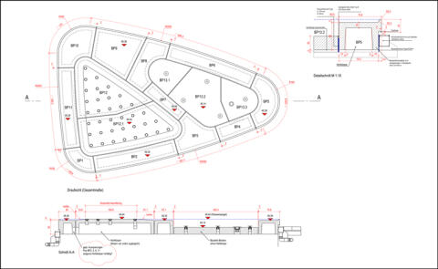 Betonmanufatur Skizze Wassertisch
