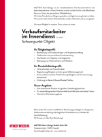 ME Stellenanzeige Verkauf Innendienst Objekt 2025