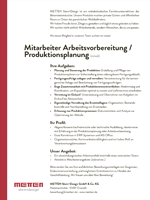 Stellenanzeige Arbeitsvorbereitung Produktionsplanung 2025