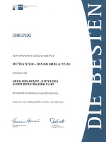 IHK Urkunde 'Die Besten' 2012