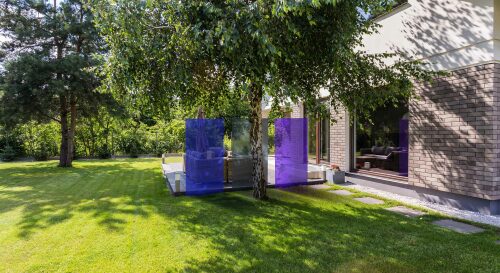 Gartengestaltung Knumox Trennstelen transparent purple