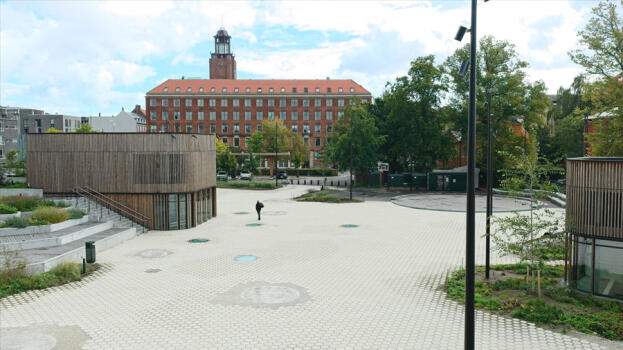 Frederiksberg (DNK), Rathaus, Asak Flyt Cubus Objektfarbe 1418. I © by ASAK, Norway