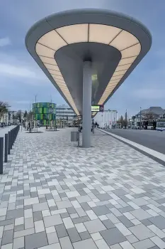 Remscheid, Busbahnhof, Corio Farbton 12.01, 12.05 und 14.01.