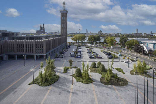 Köln, Rheinpark Metropole, Cubus Anthrazit und Objektfarbe.