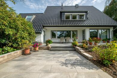 Lithocera Terrassenplatte Landhaus Beige Rustikal Hell Keramik Naturstein Terrasse Platte 2486 002