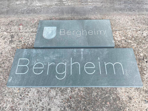 Bergheim Fussgängerzone Intarsie Grauwacke