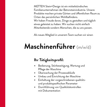 Stellenanzeige Maschinenfuehrer INSTA 02